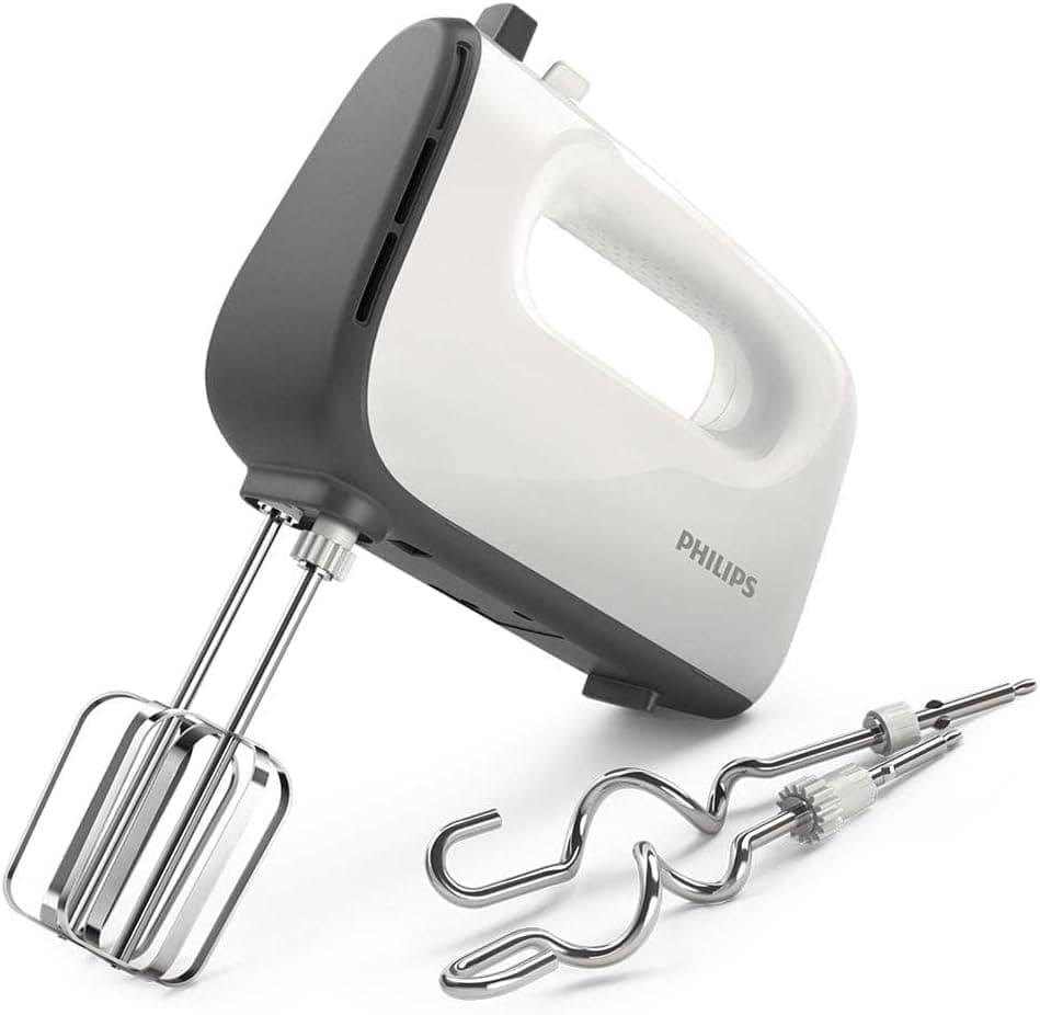 Philips Hand Mixer (450W, 5 Speeds plus Turbo, White)