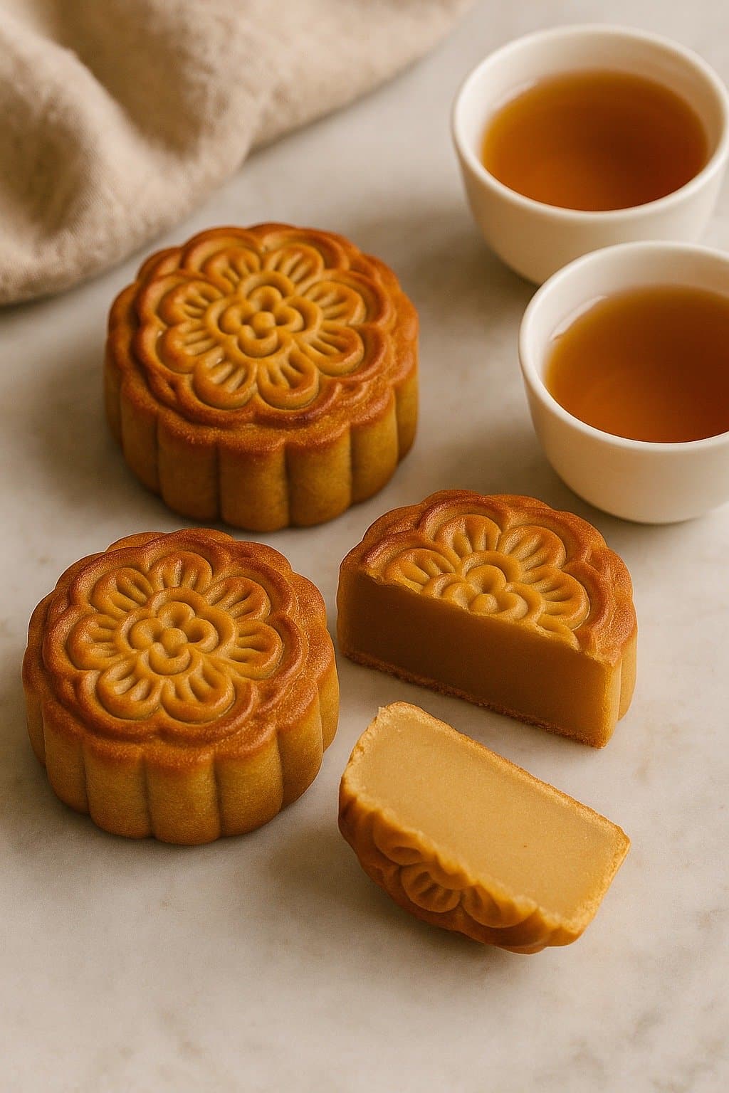 Classic Lotus Seed Paste Mooncakes (No Egg Yolk)